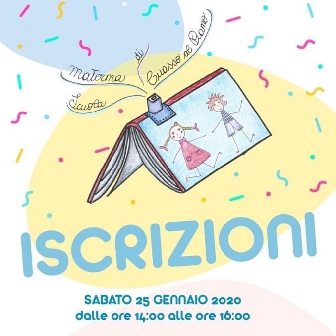 Iscrizioni sabato 25 gennaio 2020 dalle ore 14:00 alle ore 16:00 - Scuola Materna Cuasso