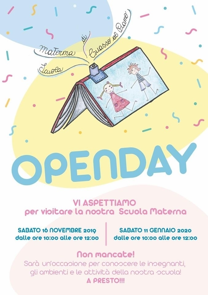 Open Day: 16/11/2019 e 11/01/2020 - Scuola Materna Cuasso